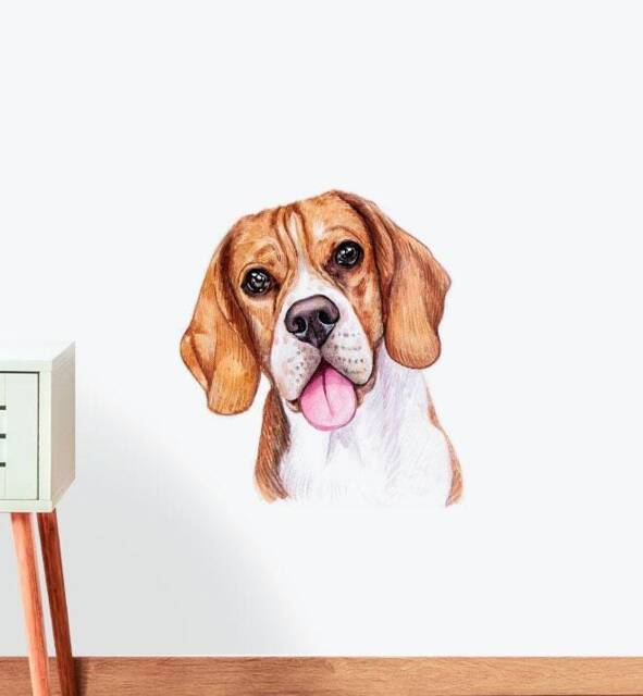 Beagle Dog Wall Sticker Decal - Dogs & Pets Stickers, Art, Decals, Kids Animals Decals