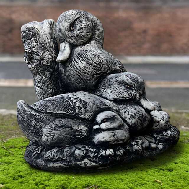Stone Family Duck Decor Garden Large Statues Set Concrete Ducklings Ornament Outdoor Animal Sculpture Bird Lover Gift - image 1