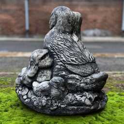 Stone Family Duck Decor Garden Large Statues Set Concrete Ducklings Ornament Outdoor Animal Sculpture Bird Lover Gift - thumbnail 4