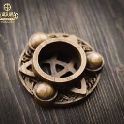 Wooden, Candle Holder, Candlestick, Celtic, Norse, Home Altar, Triquetra, Wicca, Druid, Witches, Gaelic, Handmade - thumbnail 2