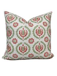 Jane Churchill Kira Red/Green Cushion Cover Pillow Double Sided - thumbnail 1