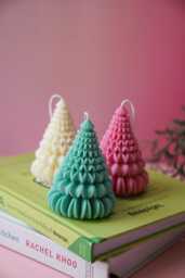 Origami Christmas Tree Candle Festive Soy Wax Holiday Decor - thumbnail 1