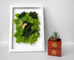 Reindeer Moss Wall Art Paper Quilled Butterfly, Scandinavian Decor - thumbnail 1