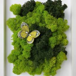 Reindeer Moss Wall Art Paper Quilled Butterfly, Scandinavian Decor - thumbnail 2