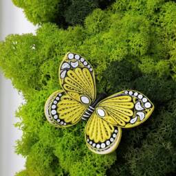 Reindeer Moss Wall Art Paper Quilled Butterfly, Scandinavian Decor - thumbnail 3