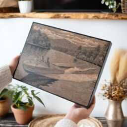 Retro Boating Wall Art - Wood Lithograph Illustration, Ocean Scene, Vintage Nature Painting, Beach Art, Coastal Decor - thumbnail 1