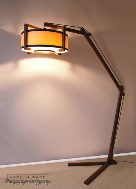 Walnut Wood Arch Floor Lamp - Modern Design - image 1