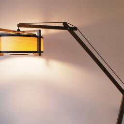 Walnut Wood Arch Floor Lamp - Modern Design - thumbnail 3
