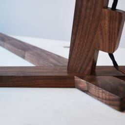 Walnut Wood Arch Floor Lamp - Modern Design - thumbnail 4