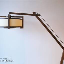 Walnut Wood Arch Floor Lamp - Modern Design - thumbnail 2