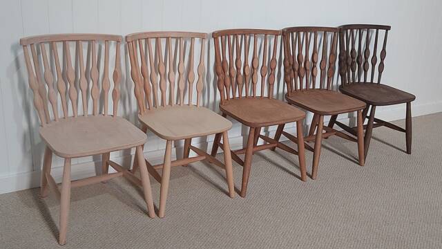 Solid Wood Nub Bubble Kitchen Dining Chair in Natural Colour Or Stained Chairs - image 1