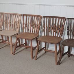 Solid Wood Nub Bubble Kitchen Dining Chair in Natural Colour Or Stained Chairs - thumbnail 2