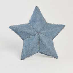 Small Blue Star Tree Topper, Hand Felted Christmas Accessory, Handmade Festive Holiday Decor - thumbnail 2