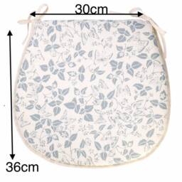Floral Cotton D-Shaped Chair Pads With Ties - Pair - thumbnail 3