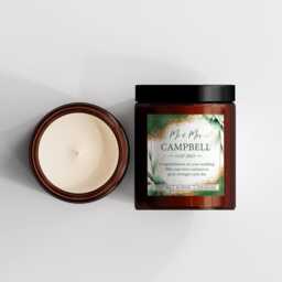 Personalized Wedding Gift Candle, Greenery Gold Frame, Luxury Scented - thumbnail 2