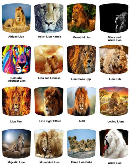 Lion King Of The Jungle Drum Lampshade For Ceiling Light Pendants Or Table Lamp Bases - image 1