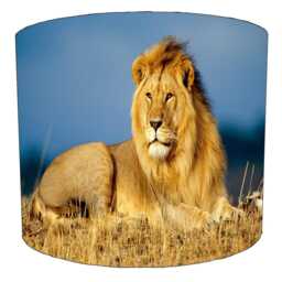 Lion King Of The Jungle Drum Lampshade For Ceiling Light Pendants Or Table Lamp Bases - thumbnail 2