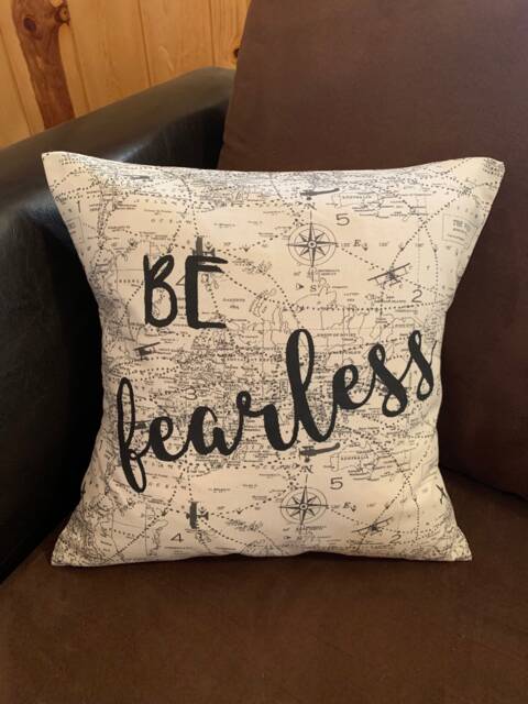 Be Fearless Quote Pillow Airplane Decorative - image 1