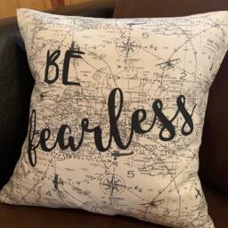 Be Fearless Quote Pillow Airplane Decorative - thumbnail 3