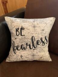 Be Fearless Quote Pillow Airplane Decorative - thumbnail 1