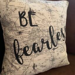 Be Fearless Quote Pillow Airplane Decorative - thumbnail 2