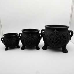 Fae Cauldron Planter, Gothic Bowl, Fantasy Decor, Candy Dish, Bookish Home Decor - thumbnail 2