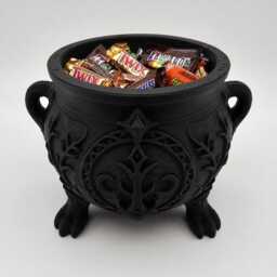 Fae Cauldron Planter, Gothic Bowl, Fantasy Decor, Candy Dish, Bookish Home Decor - thumbnail 3