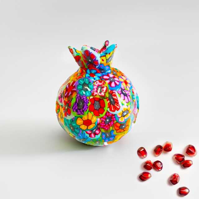 Handmade Small Pomegranate Rosh Hashanah Decor - image 1