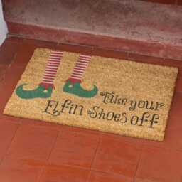 Christmas Doormat Take Your Elfin Shoes Off Brush Door Mat Pun Front Decor Gift Xmas Festive Holidays - thumbnail 2