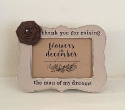 Mother Of Groom Gift Personalized 4x6 Picture Frame With Fabric Flower - thumbnail 1