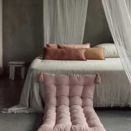 Window Seat Cushion, Floor Pillow, Linen Floor Cushion With Tassels, Bench Seat , Meditation Custom - thumbnail 4