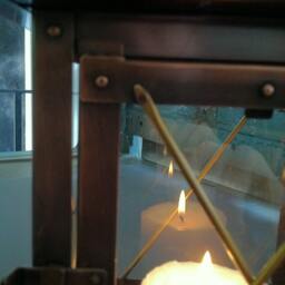Chalet Style Copper Lantern Candle Holder With Bronze Patina - thumbnail 2