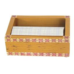 Decoupage Business Card Holder Hand-Painted Desk Accessory - thumbnail 4