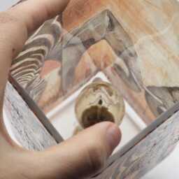 African Elephants Zebras Table Lamp Orange Decoupage, Handmade Glass Lamp - thumbnail 4