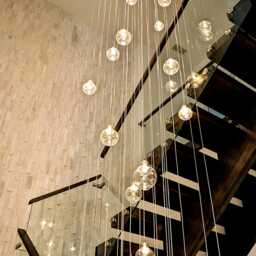 staircase Multi-story Hand-Blown Glass Multi-Pendant Chandelier Modern Foyer Lighting - thumbnail 3