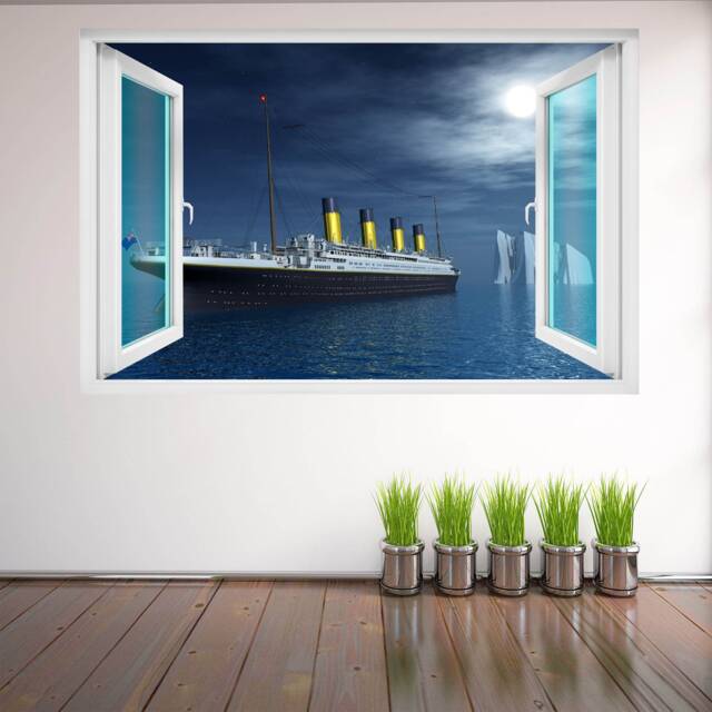 Titanic Iceberg Wall Sticker Mural Decal Print Art Moon Ocean Passenger Liner Ck28 - image 1