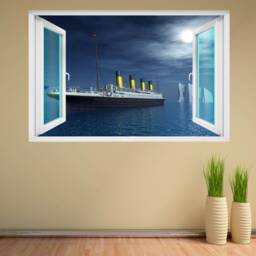 Titanic Iceberg Wall Sticker Mural Decal Print Art Moon Ocean Passenger Liner Ck28 - thumbnail 3