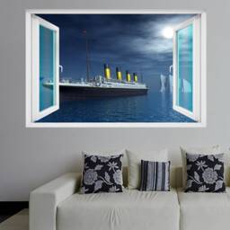 Titanic Iceberg Wall Sticker Mural Decal Print Art Moon Ocean Passenger Liner Ck28 - thumbnail 2
