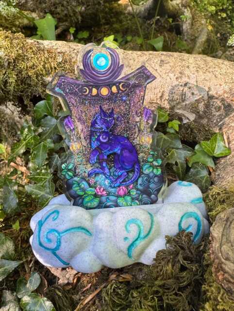 Night Elf Feral Druid Moonwell Glitter Acrylic Standee 12.5cm X - image 1