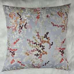 Cecily Cushion Cover Embroidered, Red Ochre Silver New Home Luxury Designer Handmade Pillow - Only Cover