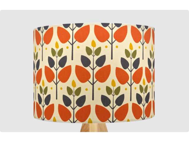 Orange Black Cream Tree Lampshade, Table Floor Lamp/Ceiling Pendant Small Medium Large 15cm 20cm 25cm 30cm 35cm 40cm Drum Light Shade - image 1
