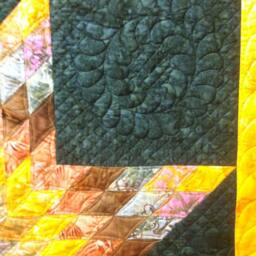Modern Lone Star Quilted Wall Hanging, Colorful Art Quilt, 42x42 - thumbnail 3