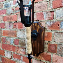Wall Sconce, English Torch, Medieval Sconce Wrought Iron Sconces, Lantern, Old English, Shield & Lights - thumbnail 3