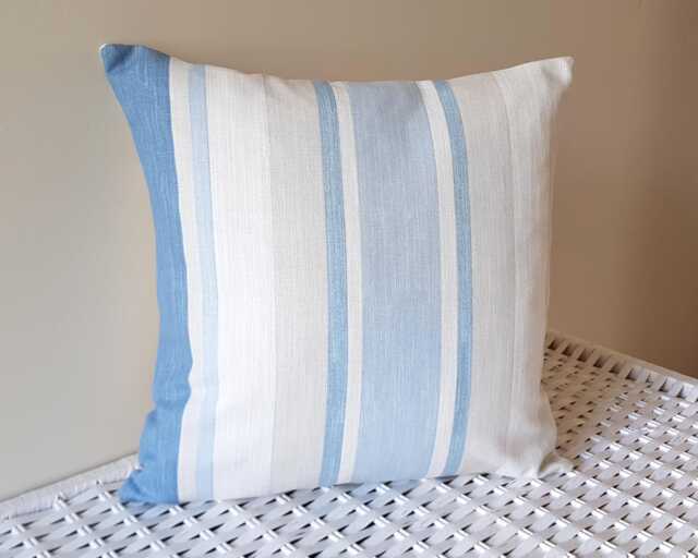 Laura Ashley Awning Stripe Seaspray Cushion Handmade 15 - image 1