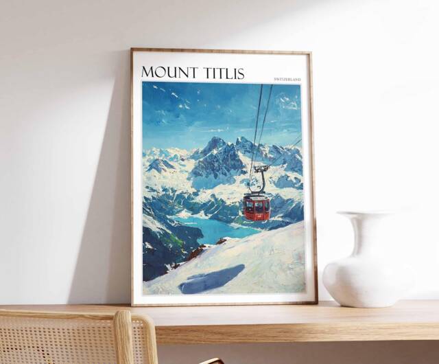 Mount Titlis Travel Poster Swiss Alps Wall Art - image 1