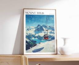 Mount Titlis Travel Poster Swiss Alps Wall Art - thumbnail 1