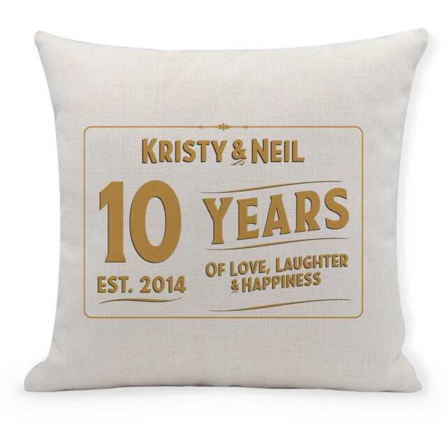 Personalised Anniversary Cushion - Custom Wedding Gift, Couple's Name Pillow, Home Decor - image 1