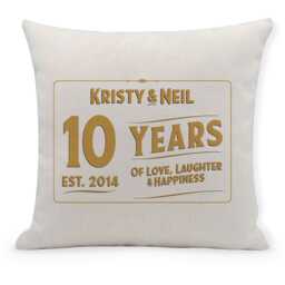 Personalised Anniversary Cushion - Custom Wedding Gift, Couple's Name Pillow, Home Decor - thumbnail 1