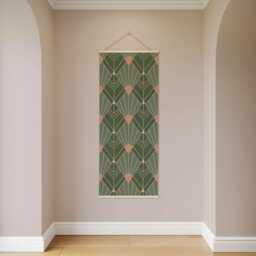 Art Deco Diamond Pattern Tapestry - Wall Hanging Unique - thumbnail 2
