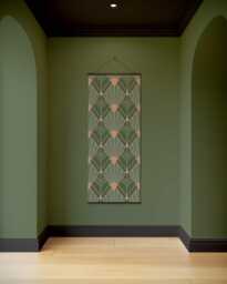 Art Deco Diamond Pattern Tapestry - Wall Hanging Unique - thumbnail 1